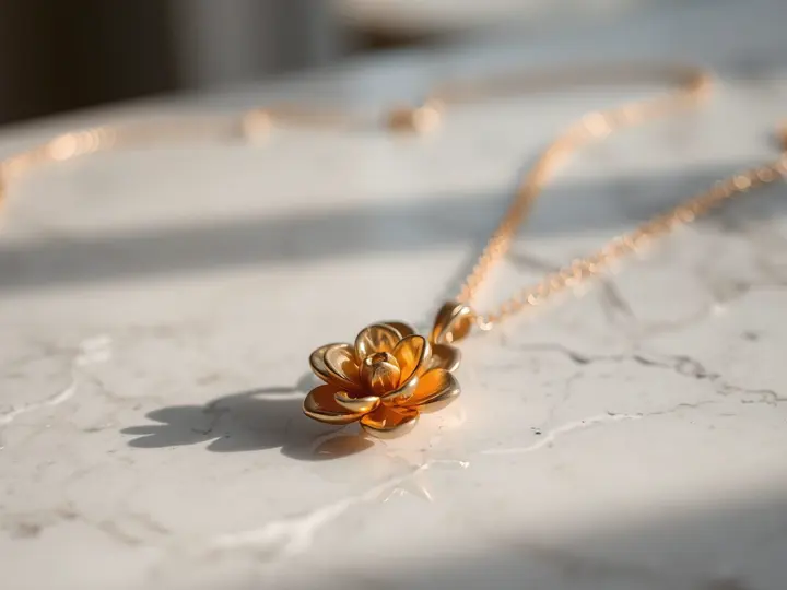 足金项链细节展示